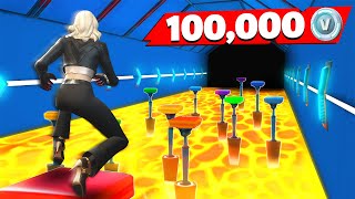 Little Brother vs Floor is Lava Deathrun! (VBucks Challenge)