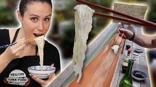 DIY Japanese  Bamboo NOODLE SLIDE  Nagashi Somen Recipe