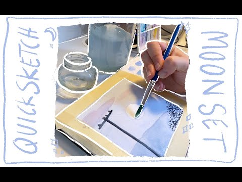 Quick Sketch: Feb. 27 Moon Set