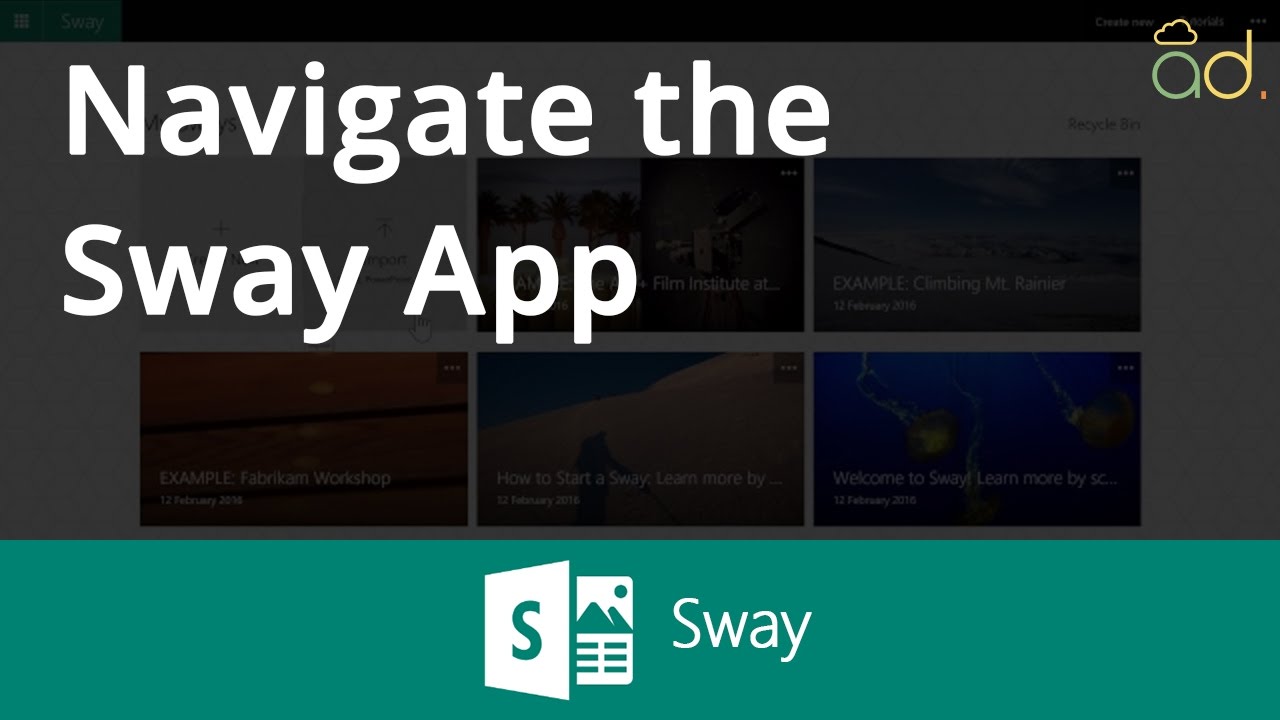 Office 365 Sway Step 1 Navigate the Sway App YouTube