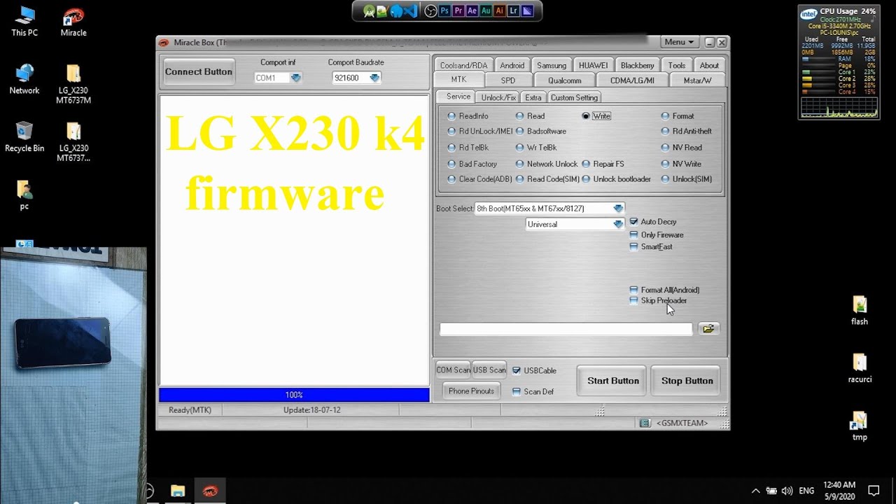 flash lg x230 firmware frp imei brick