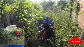 We Cut The Most Overgrown Yard on YouTube (had to leave because of what we found)