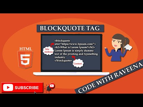 Blockquote Tag in HTML | HTML Tutorial for beginners| Episode 18 | Code With Raveena