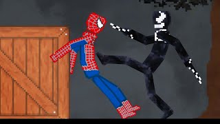 Spiderman vs Venom (Deadly Battle) on Acid Sea in People Playground