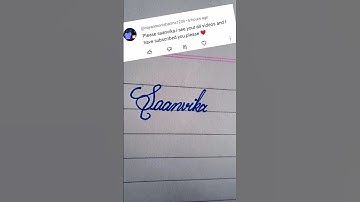 Saanvika beautiful name write in cursive writing #cursive#writing#beautiful#writing#shorts#clip#