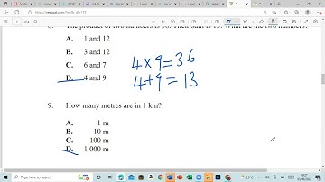 SAMPLE PEP PAPER GRADE 4 MATHS