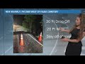 25-foot drop forms on FM 2989 in Walker County after heavy rain overnight
