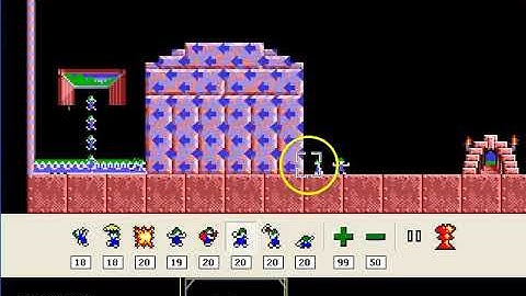 Lemmings Fun Level 11: Keep your hair on Mr. Lem