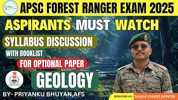 APSC Forest Ranger Recruitment 2025 | Geology optional booklist & syllabus #apsc #forestranger