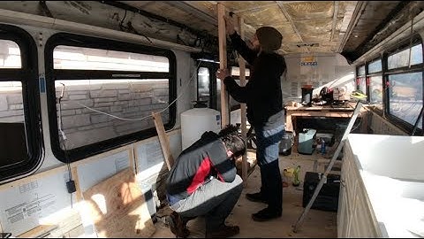 Bus Conversion! Building walls! PART 1