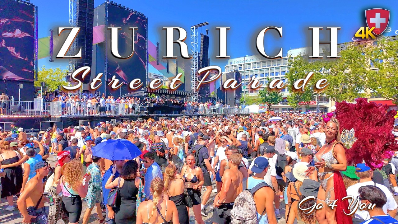 Zurich Switzerland 🇨🇭 STREET PARADE 2025 Love Mobile Worlds biggest event for techno music 4K Walk 