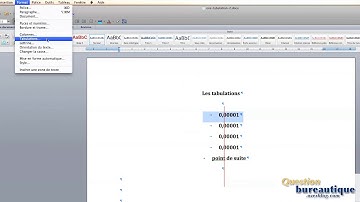 Comment créer et gérer les tabulation sous word ?