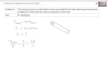 Torsion in Shafts: Torsion equation of Shafts tutorial problem 1