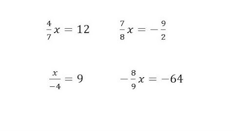 Solve One Step Equations by Multiplying by a Reciprocal:  a/bx=c (Signed)