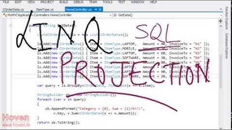 How to: LINQ Projection Example | Video Tutorial for asp.net MVC