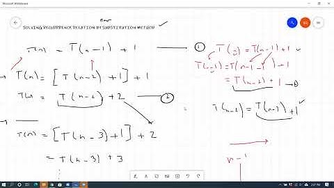 T(n-1) + 1 SOLUTION | BACK SUBSTITUTION METHOD | RECURRENCE RELATION EXAMPLE