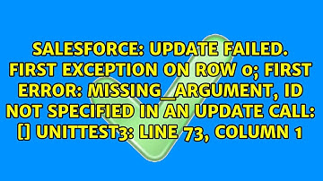 Update failed. First exception on row 0; first error: MISSING_ARGUMENT, Id not specified in an...