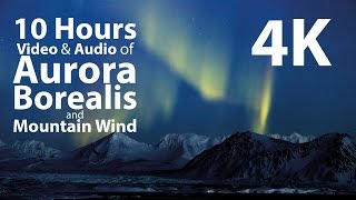 4K UHD 10 hours - Mountains & Aurora Borealis/Mountain Wind window - relaxation, meditation, nature screenshot 5