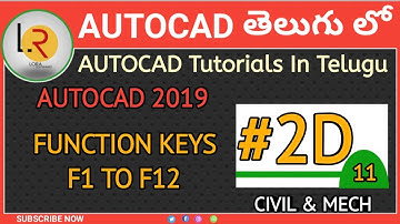 Function Keys in AutoCAD || F1 to F12 || AutoCAD In Telugu || 2D 11 || By LORA Softwares