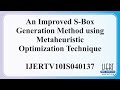 Enhanced S-Box Generation with Metaheuristic Optimization 🔐