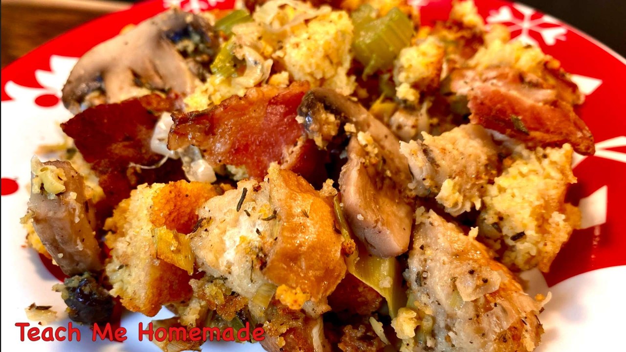 christmas dressing food Classic Sage and Sausage Stuffing (Dressing)