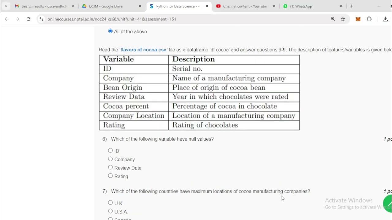 python for data science | week 3 Nptel Assignment solutions 2024 - YouTube
