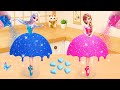 エルサ青キラキラケーキ vs アナピンクキラキラケーキ💙💖 | Elsa Blue Glitter Cake vs Anna Pink Glitter Cake | Sweet Japan
