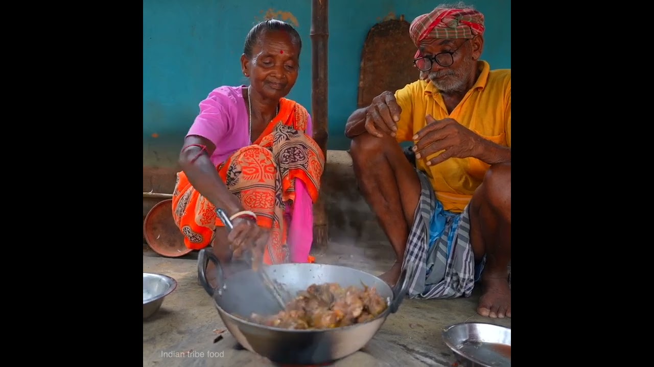 White Goose Curry I how tribal child's enjoying lunch of big size duck curry recipe | tribal village