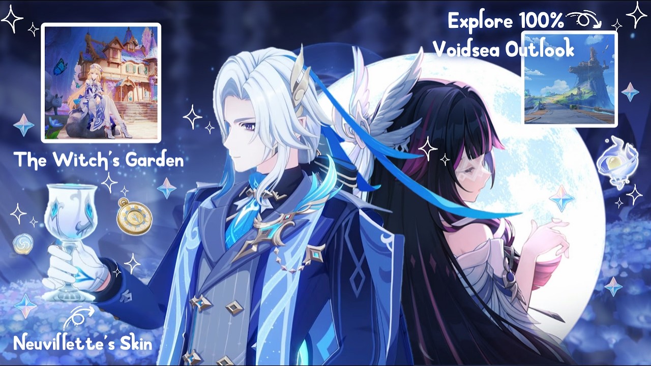 exploring nod-krai void sea outlook w columbina & neuvillette's skin ✿ farm primogems | cozy genshin