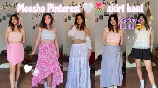 Huge MEESHO Pinterest Skirt haul! 🌷🎀 Starting at Rs. 180 🤯 | Try on haul