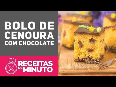 BOLO DE CENOURA FOFINHO! Como fazer bolo de cenoura com chocolate perfeito - Receitas de Minuto #313