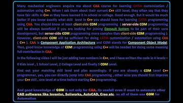 How much C++ skill is required for CAA programming for CATIA customization ?