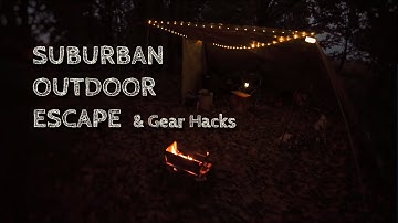 Suburban Outdoor Camp. Tarp Shelter, DIY Kettle & Fireplace Hack