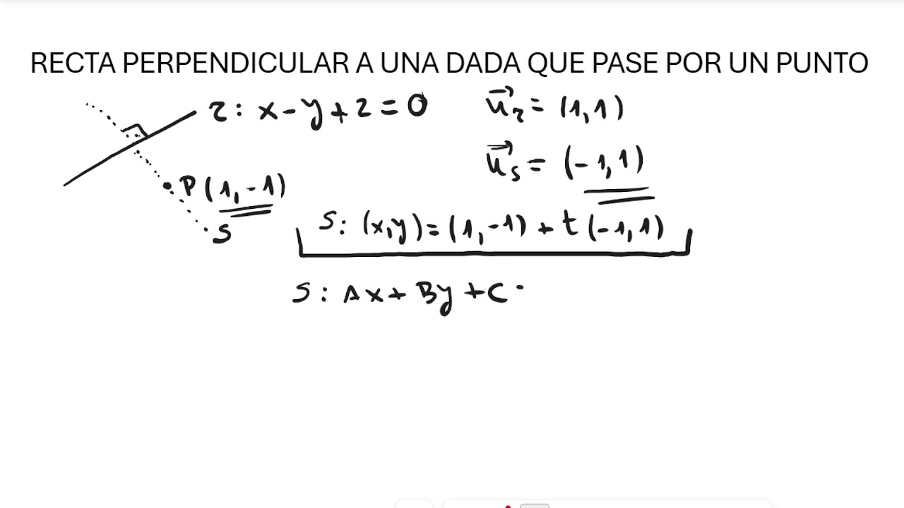 RECTA PERPENDICULAR A UNA DADA QUE PASE POR UN PUNTO