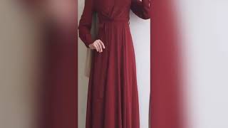 فساتين محجبات راقية باللون الاحمر Red classy hijab dresses