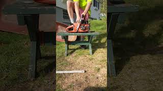 Freebie Husqvarna 2100CD chainsaw from 1982! #orange #runner #compression