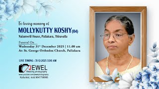 Funeral Live |Mollykutty Koshy(84 ) Nalamvelil House, Paliakara,Thiruvalla