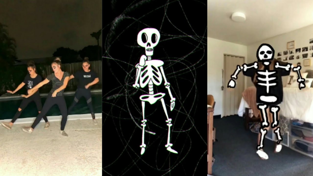 spooky, scary skeletons dance Tik Tok 2019