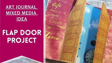 Create an open door on art journal page | Mixed Media collage with magazine cut outs