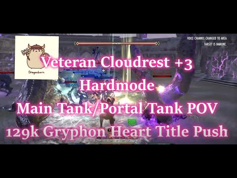 Cloudrest +3, Gryphon Heart, Main Tank/DK POV, Title Push, Xbox NA