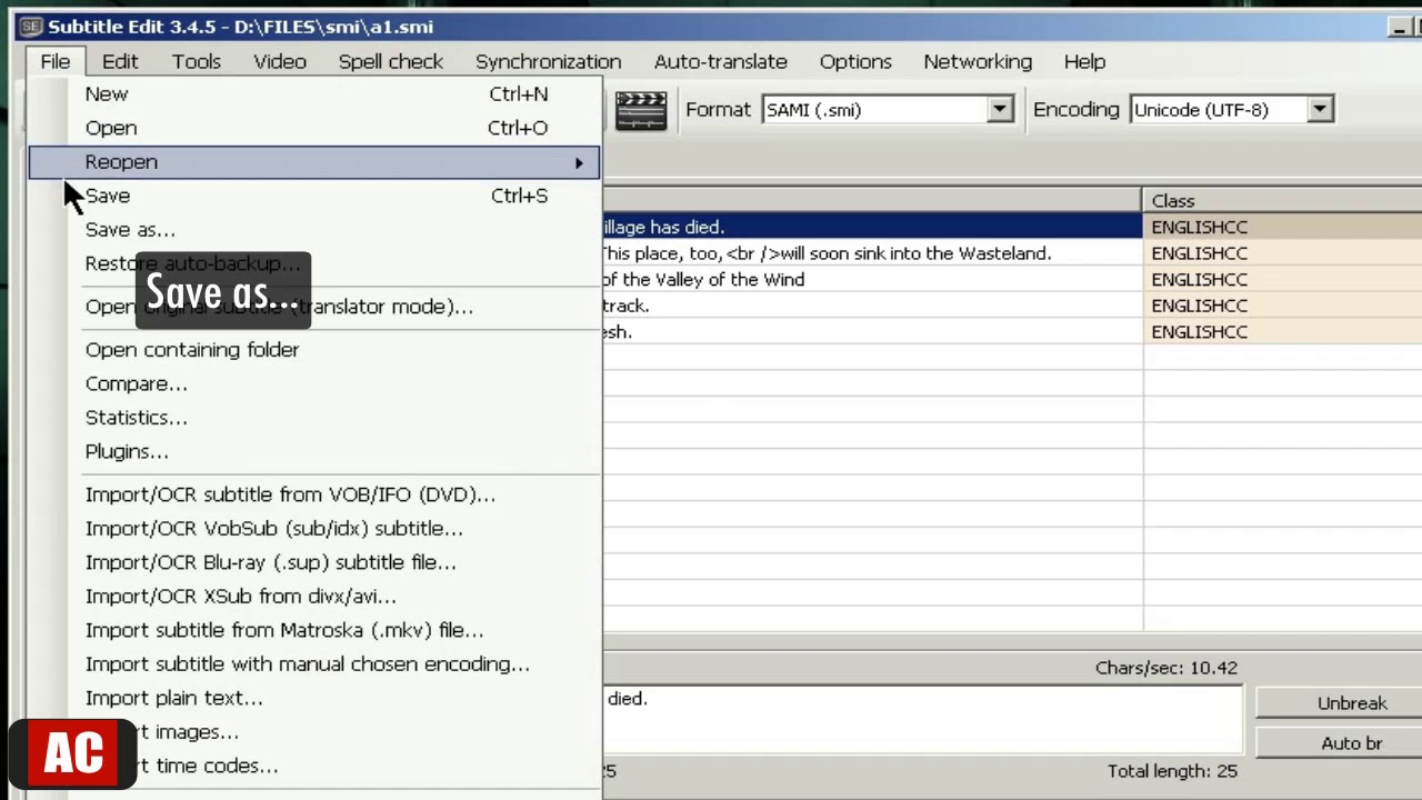 New Convert .SMI subtitles to .SRT on Windows-Subtitle Edit