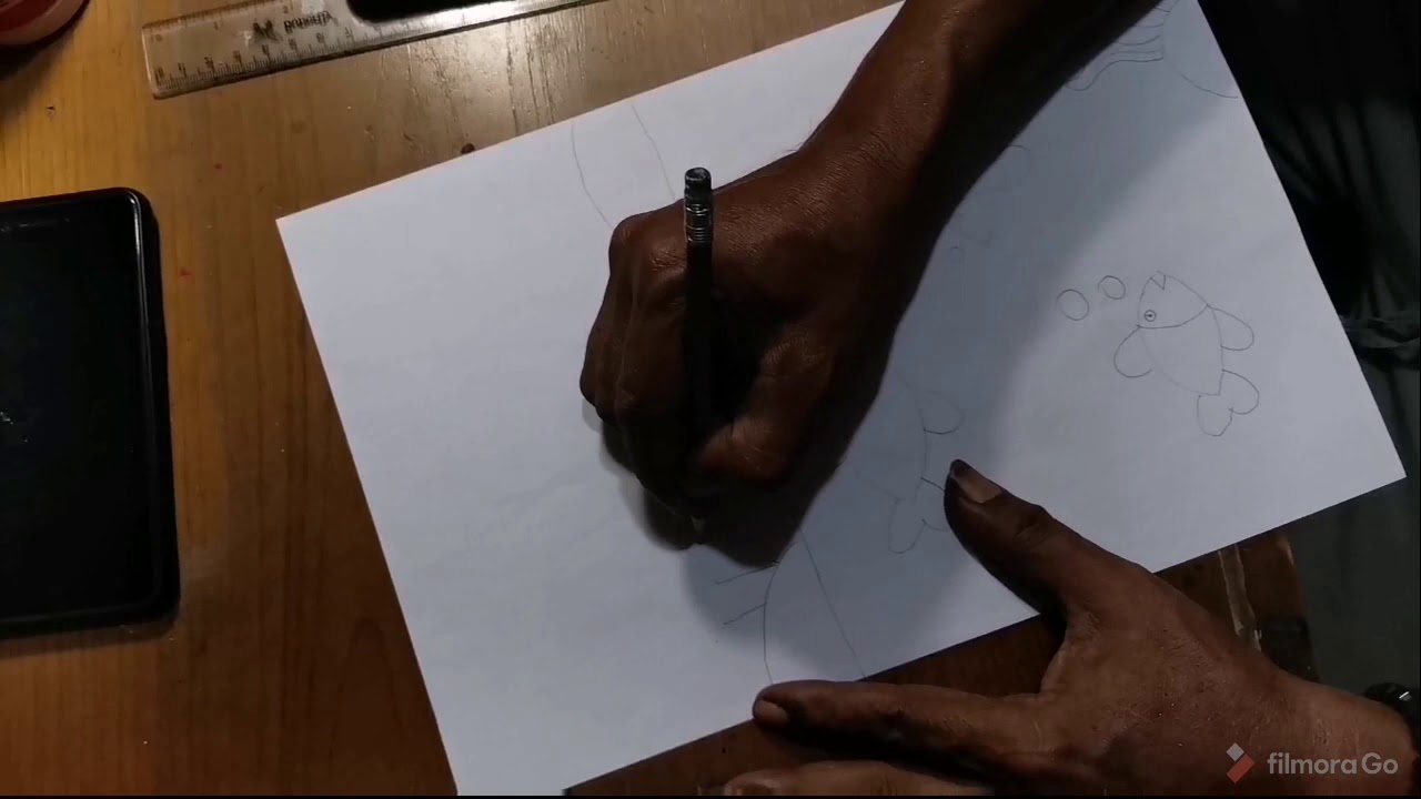 Cara menggambar ikan (kelas 1 dan 2) 
