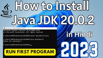 How to Install Java JDK 20.0.2 on Windows 11 in Hindi [2023] | Install & Run Java Program | Java 20