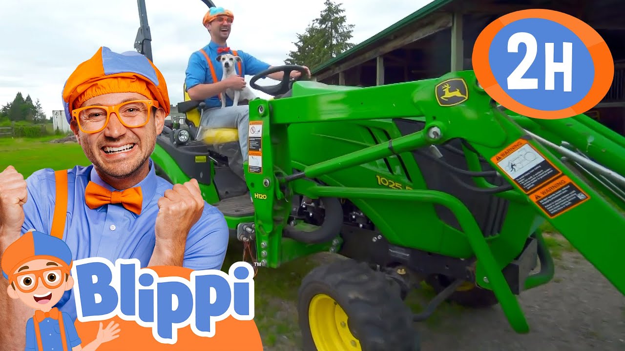 Blippi Visits a Farm BLIPPI 2 hour Compilation Educational Songs