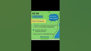 infoane Flutter developer job opening