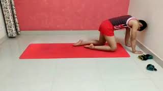 Long sitting position with one leg and bend forward