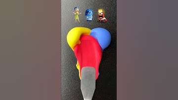 Guess the mixed color, Joy + Sadness + Anger #insideout2 #satisfying #colormixing #art