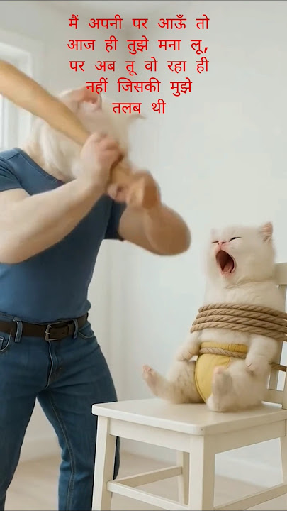 billi ke ke bal katkar diye,how to funny cat #funny
