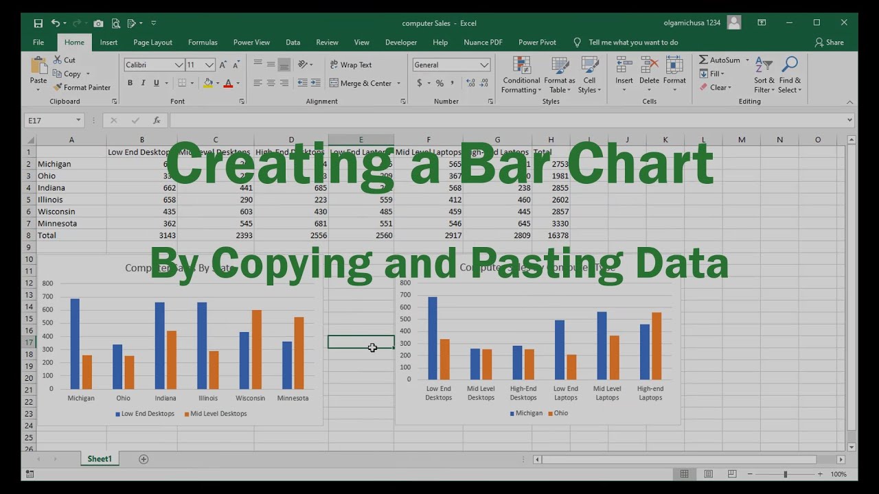 Creating a Bar Chart Using Copy and Paste - YouTube