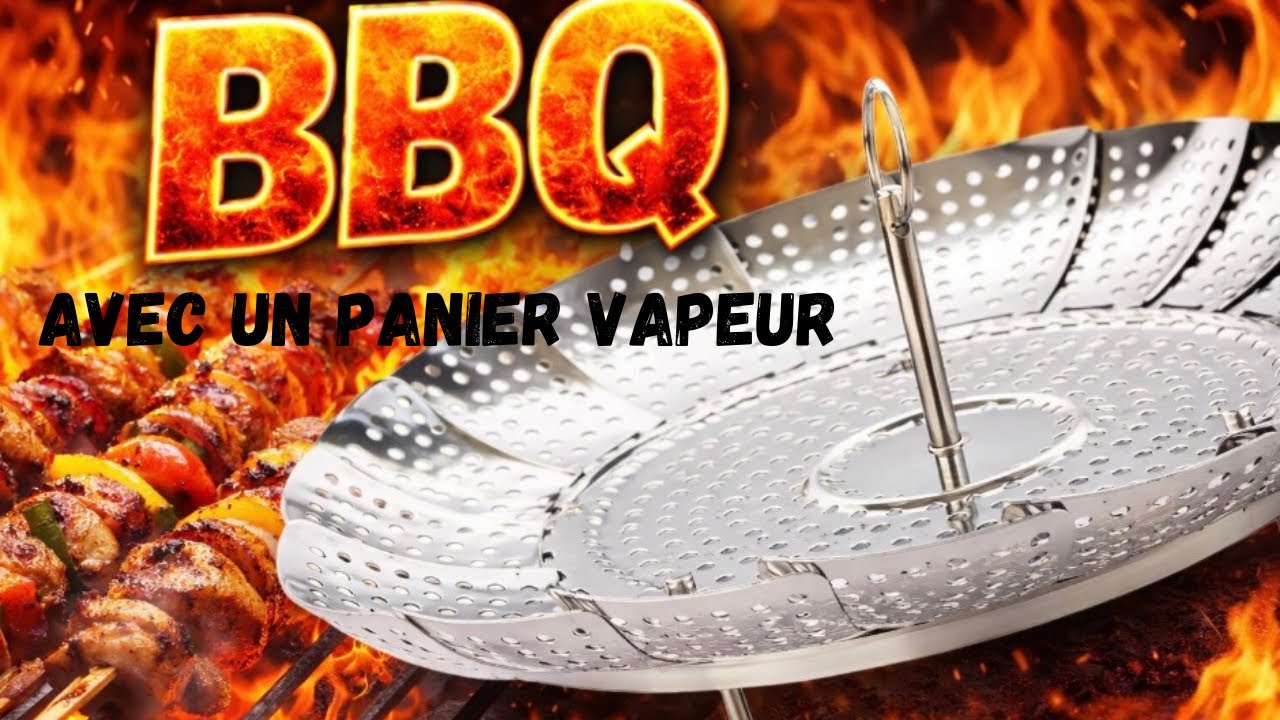 BBQ avec un panier vapeur dans la forêt enneigée 